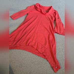 Neon Buddha 100% Cotton Cowl Neck Asymmetrical Tunic Dress Lagenlook